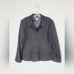Willow Ridge Black Wool Blazer, Size 14